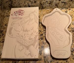 Vintage Longaberger Pottery Angel Cookie Mold 1996 Angel Series - Joy